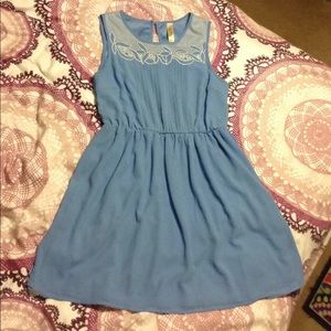 Baby blue modcloth feminine Alice moon lace dress